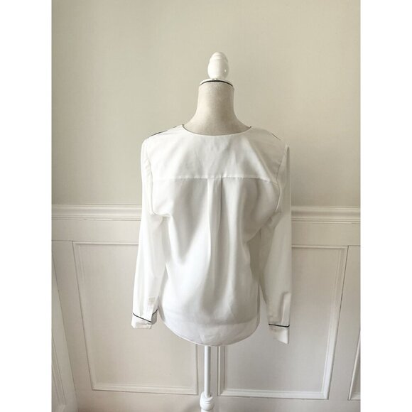 Hobbs London Beth Piped Blouse White 9 - Picture 4 of 6